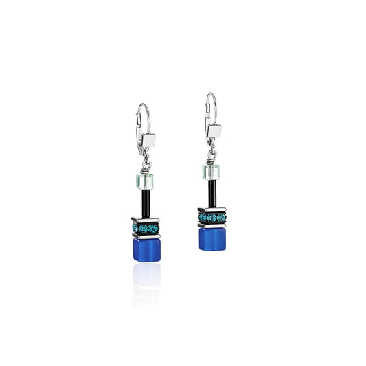Coeur de Lion Geocube Bright Blue Earrings