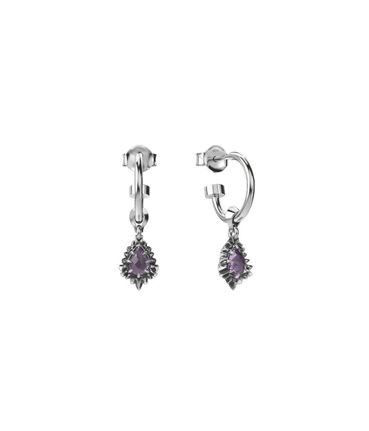 Stolen Girlfriend Jagged Teardrop Amethyst Earrings