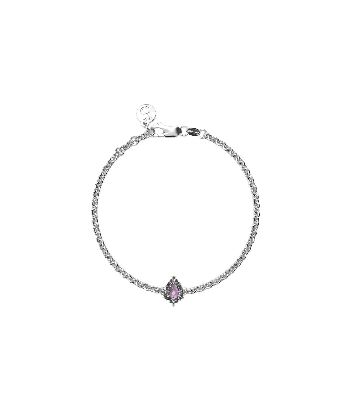 Stolen Girlfriend Jagged Edge Amethyst Teardrop Bracelet