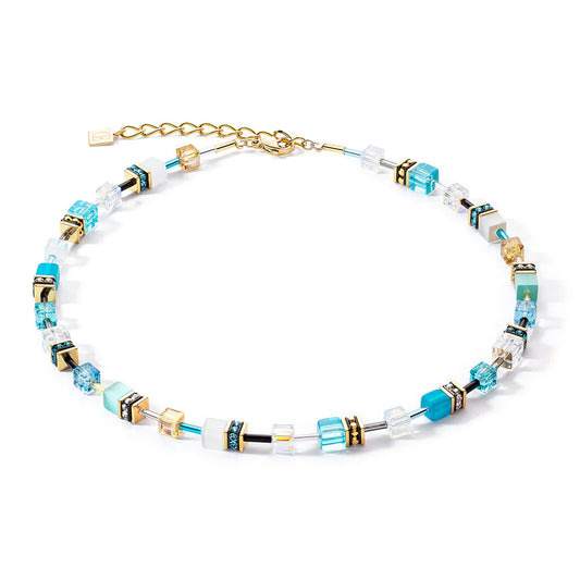 Coeur De Lion Geo Cube Turquoise Necklace