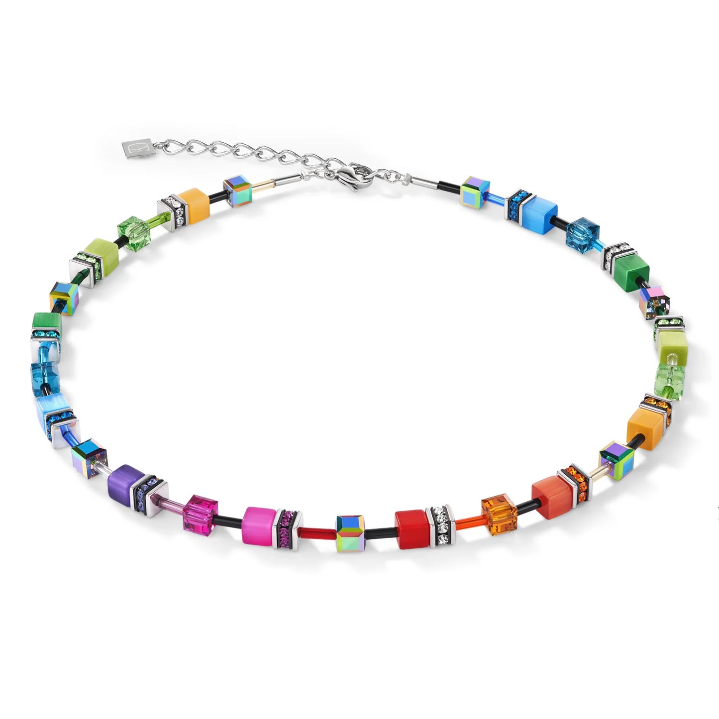 Coeur De Lion Geo Cube Rainbow Necklace