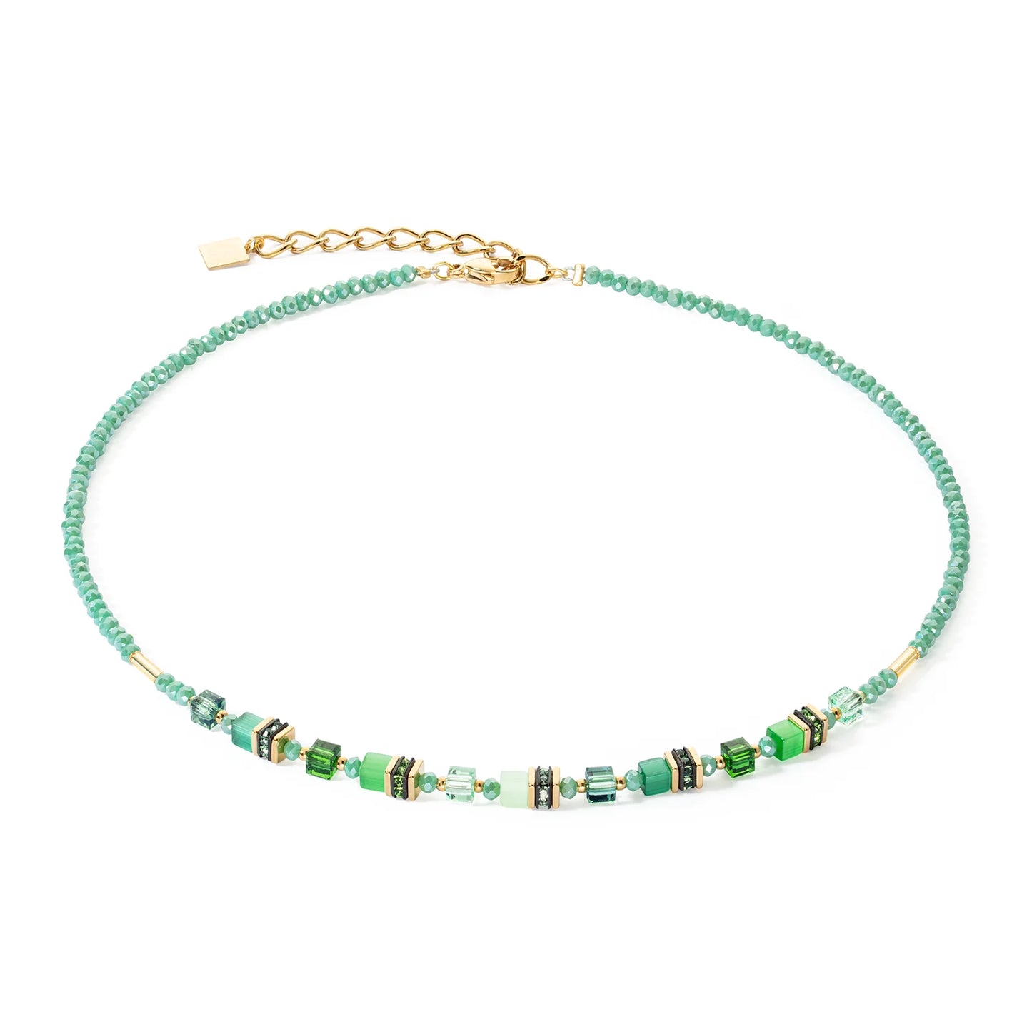 Coeur De Lion Mini Cubes Green Necklace