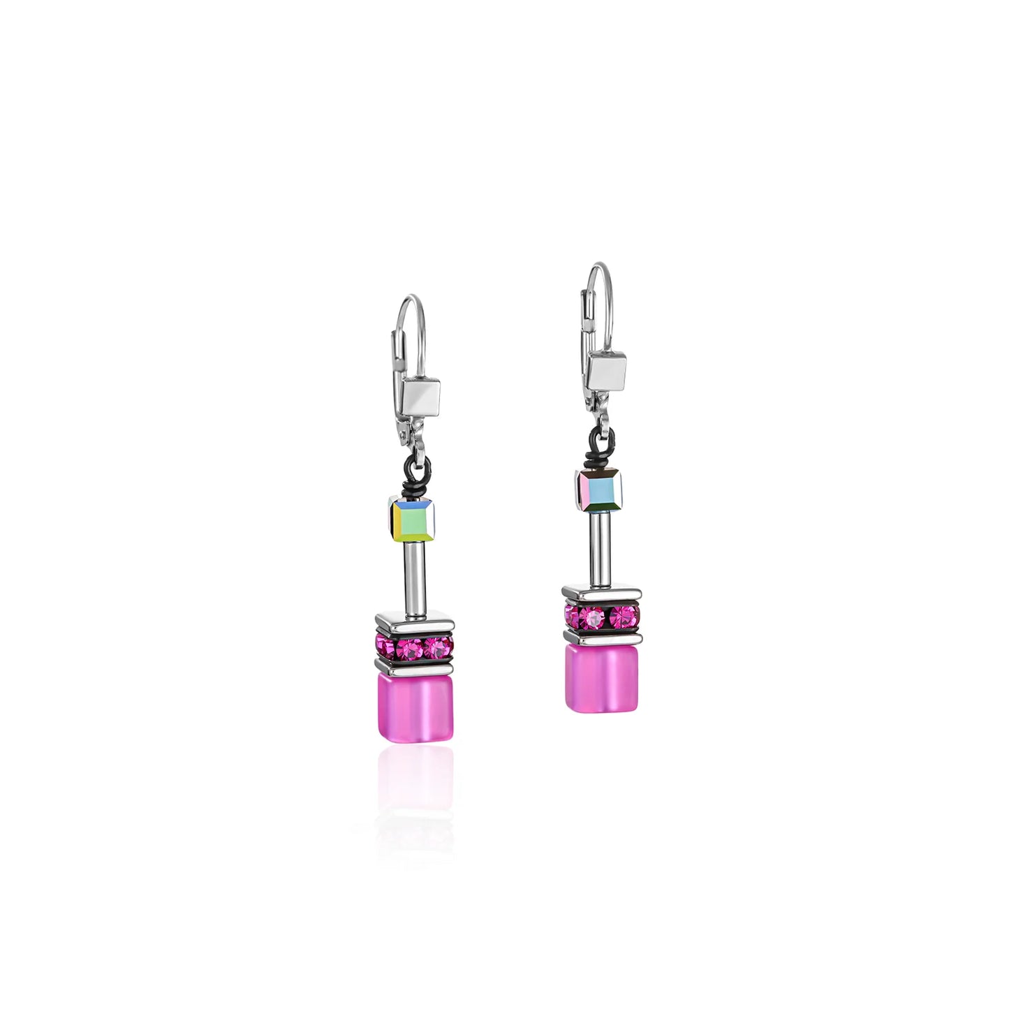 Coeur de Lion Pink Geocube Earrings