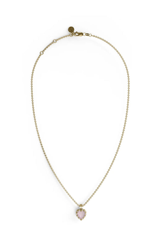 Stolen Girlfriends Gold Plated Rose Quartz Love Claw Necklace