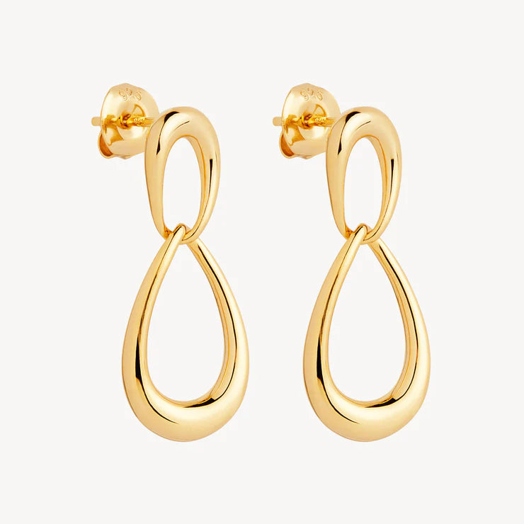 Najo Large Vivante 14 ct Yellow Gold Plated Drops