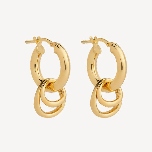 Najo Yellow Gold Plated Whisper Hoops