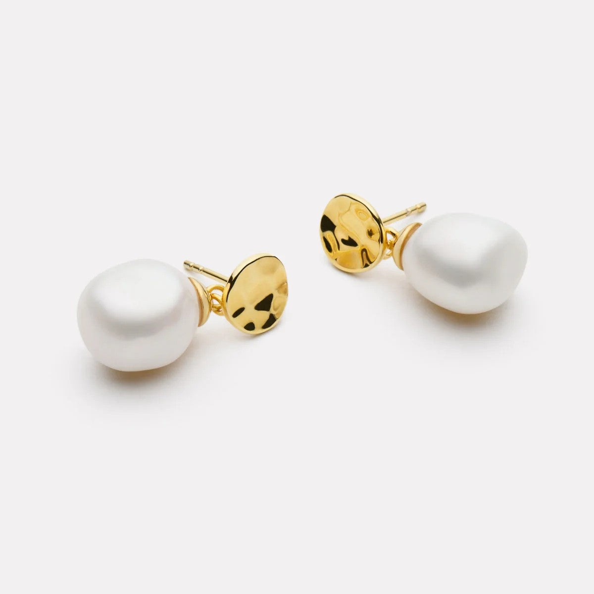 Najo 14ct Yellow Gold Plated Ocean Drift Pearl Earrings