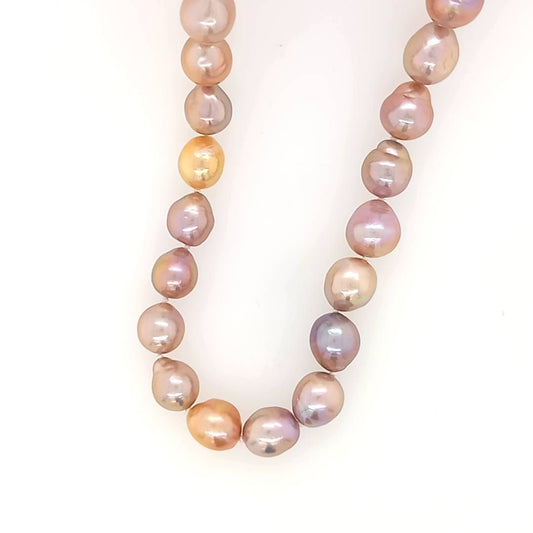 Fresh Water Pearl Semi Baroque Pink Mix Strand