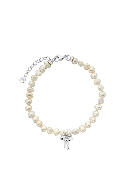 Karen Walker Petite Bow with Pearls Bracelet Silver