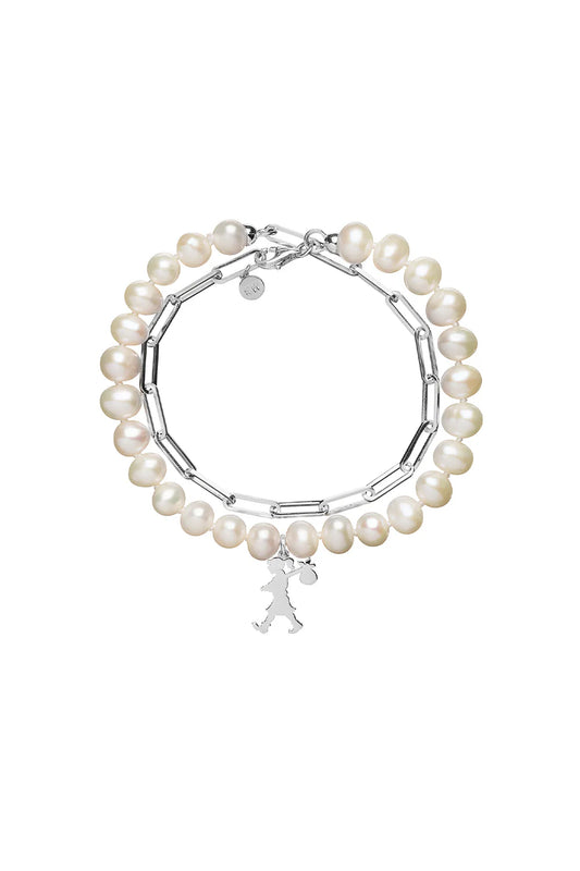 Karen Walker Girl with The Pearls and Chain Bracelet
