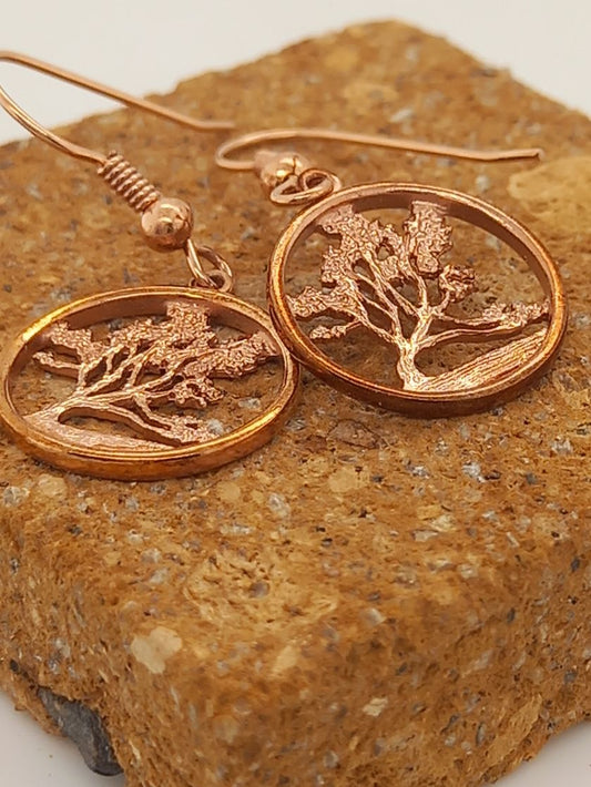 Wanaka Tree Rose Gold Drop Earrings