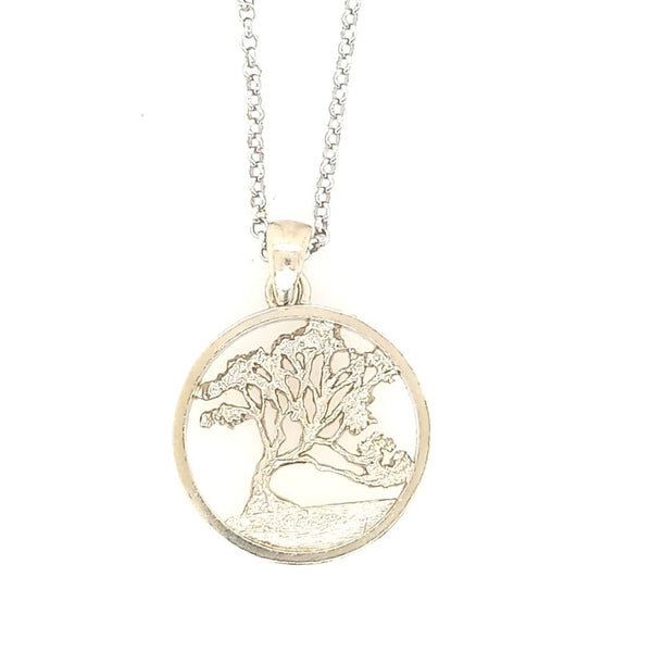 Wanaka Tree White Gold Pendant and Chain Aspiring Jewellers Wanaka