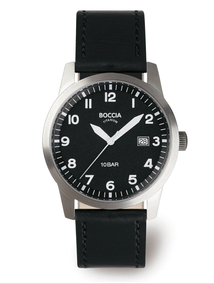 Boccia Gents Leather Titanium Watch