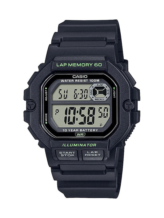 Casio Digital Watch with Black Case and Resin Band
