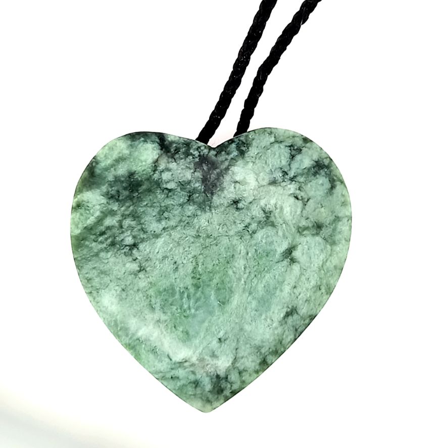NZ Greenstone Large Heart pendant