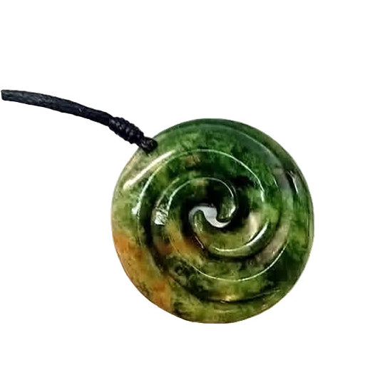 New Zealand Greenstone Raukaraka Double Koru
