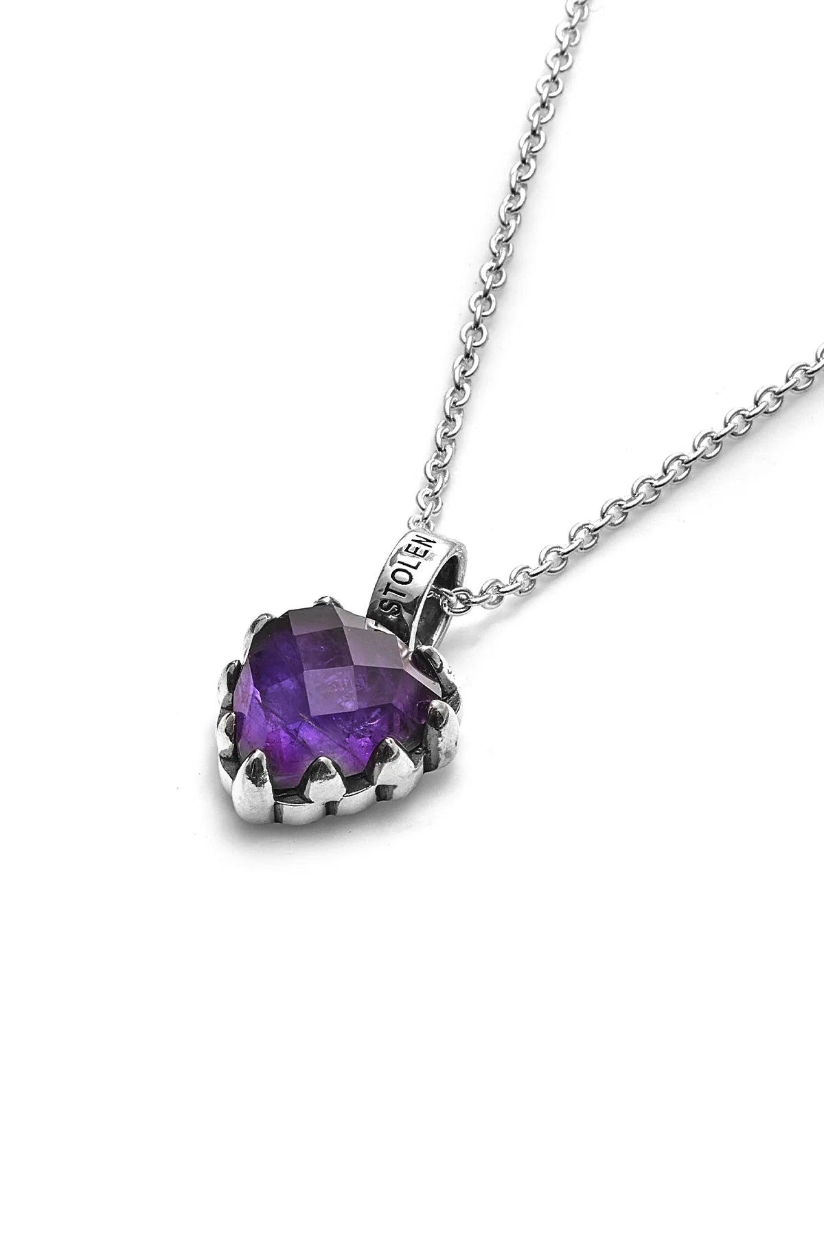 Love Claw Necklace Dark Amethyst