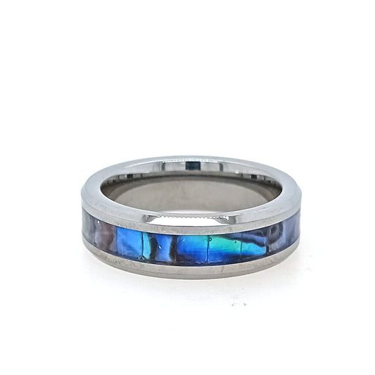 Tungsten Paua 6mm Ring