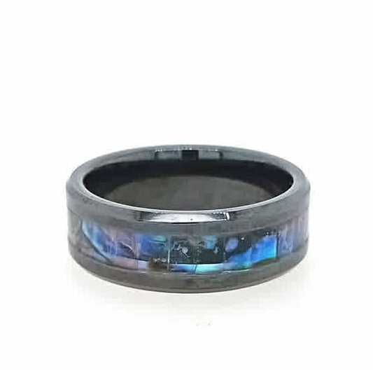 Ceramic Paua 8mm Ring