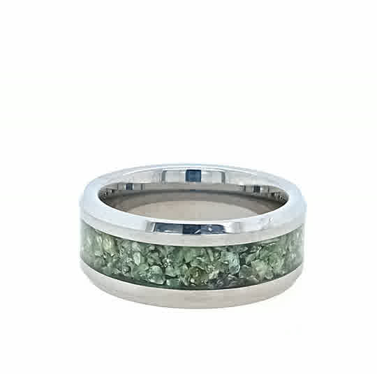 Tungsten Greenstone 8mm Rings