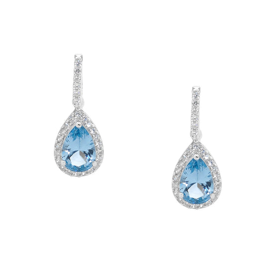 Ellani Blue CZ drop Earrings