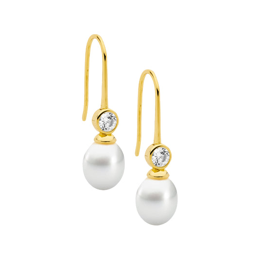 Ellani Pearl Gold Earrings