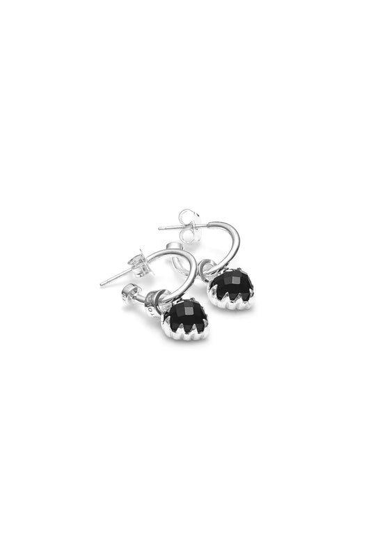 Stolen Girlfriend Black Onyx Love Anchor Earrings