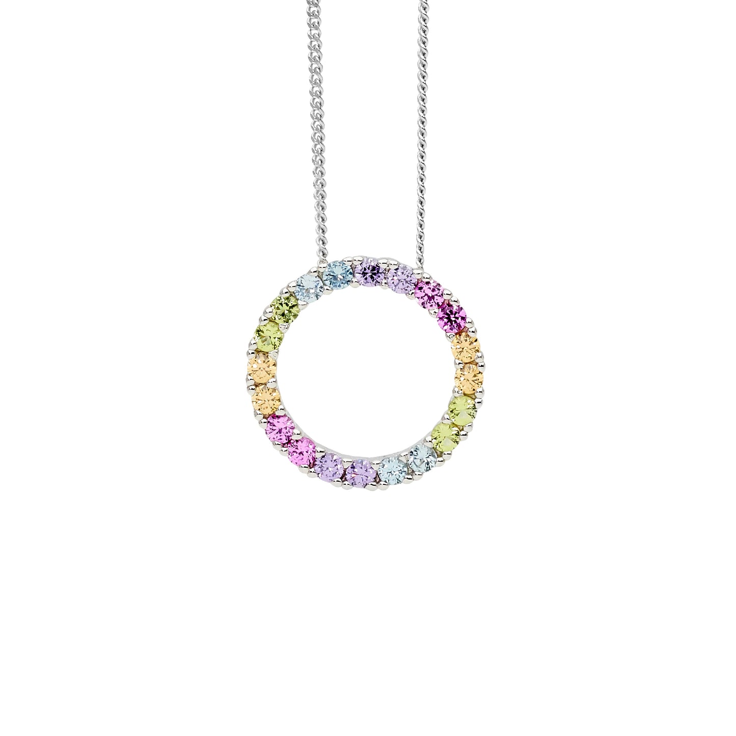 Ellani Multi Coloured Circle Pendant