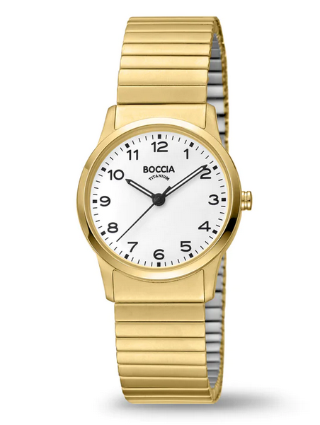 Boccia Gold Plated Stretchy Strap Watch