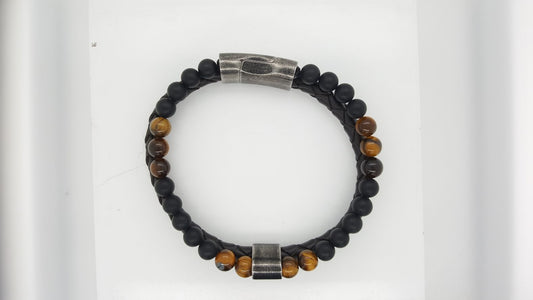 Rochet Karma Black Agate and Tigers Eye Bracelet