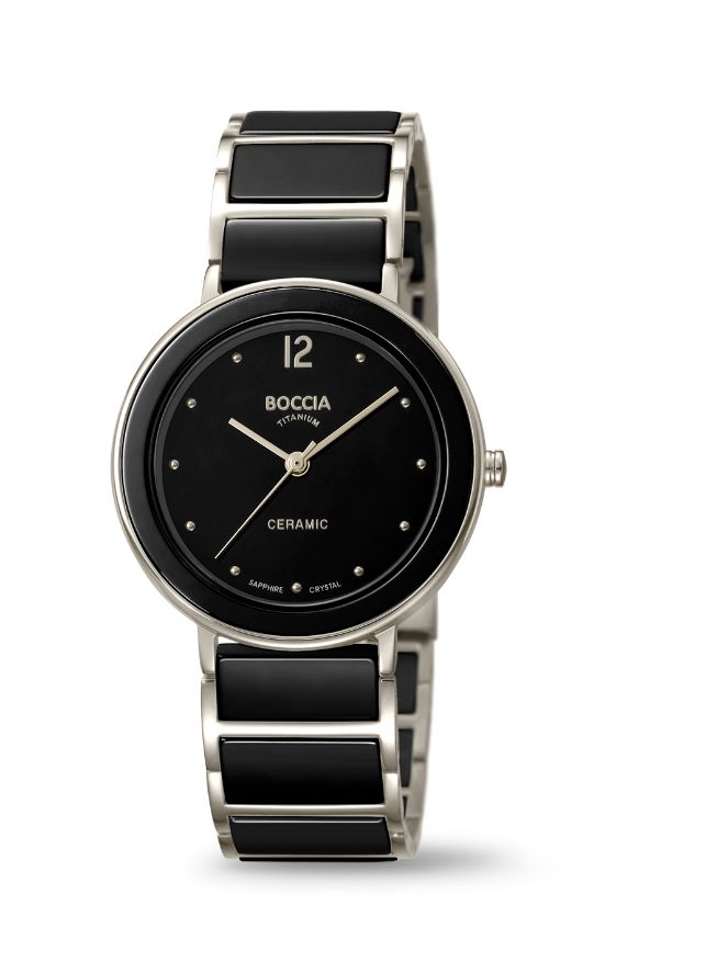 Boccia Black Ceramic and Titanium Watch
