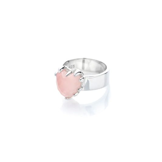 Stolen Girlfriend Love Claw Rose Quartz Ring